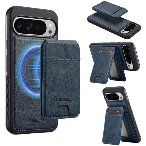 Funda para teléfono con tarjetero RFID desmontable y Magsafe para Google Pixel 10/10 Pro LC.IMEEKE L3 Series (azul)