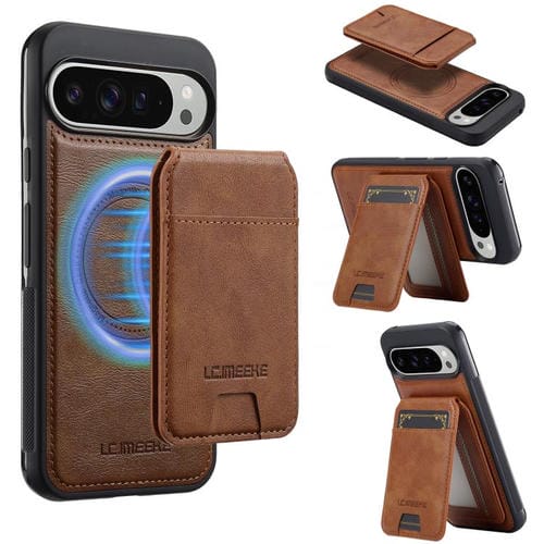 Funda para Google Pixel 10 Pro XL LC.IMEEKE L3 Series con funda RFID desmontable y Magsafe (marrón)