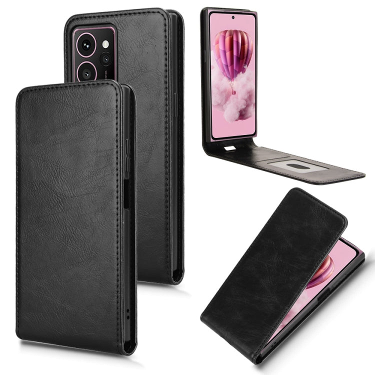 Funda de Cuero con Tapa Vertical Magnética para Teléfono Hmd Skyline 5G (Negro)
