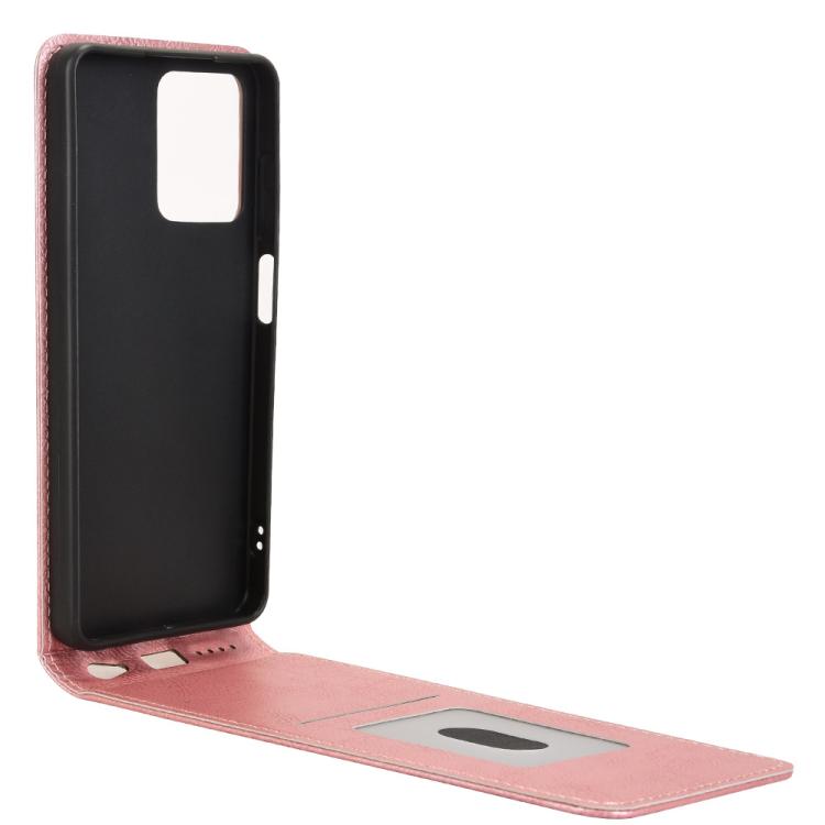 Funda de Cuero Magnética con Tapa Vertical para Teléfono Hmd Pulse / Pulse Pro / Pulse+ (Oro Rosa)