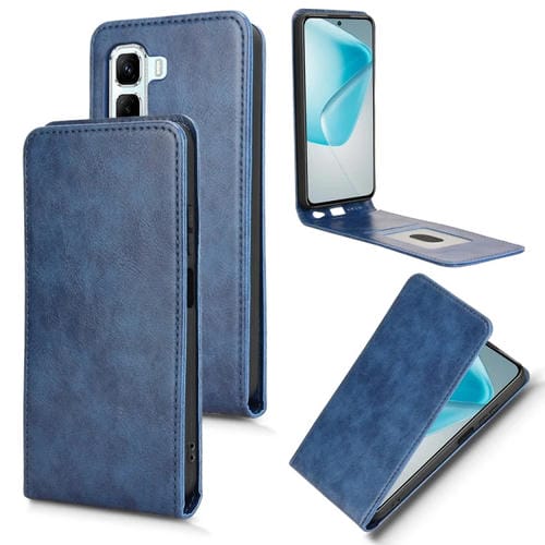 Funda de Cuero con Tapa Vertical Magnética para Infinix Hot 50 5G (Azul)