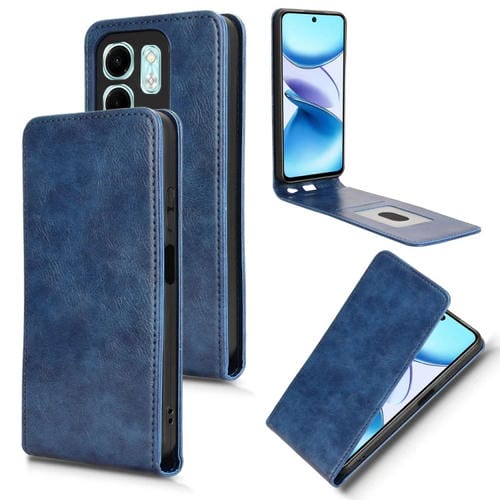 Funda de Cuero con Tapa Vertical Magnética para Infinix Hot 50I 4G (Azul)