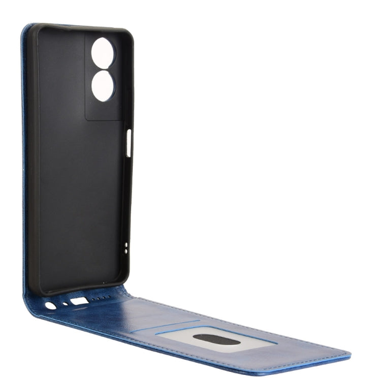 Funda de Cuero con Tapa Vertical Magnética para TCL 505 4G (Azul)