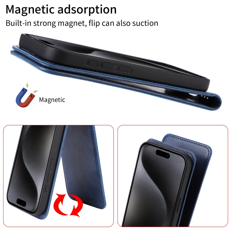 Funda de Cuero con Tapa Vertical Magnética para TCL 505 4G (Azul)