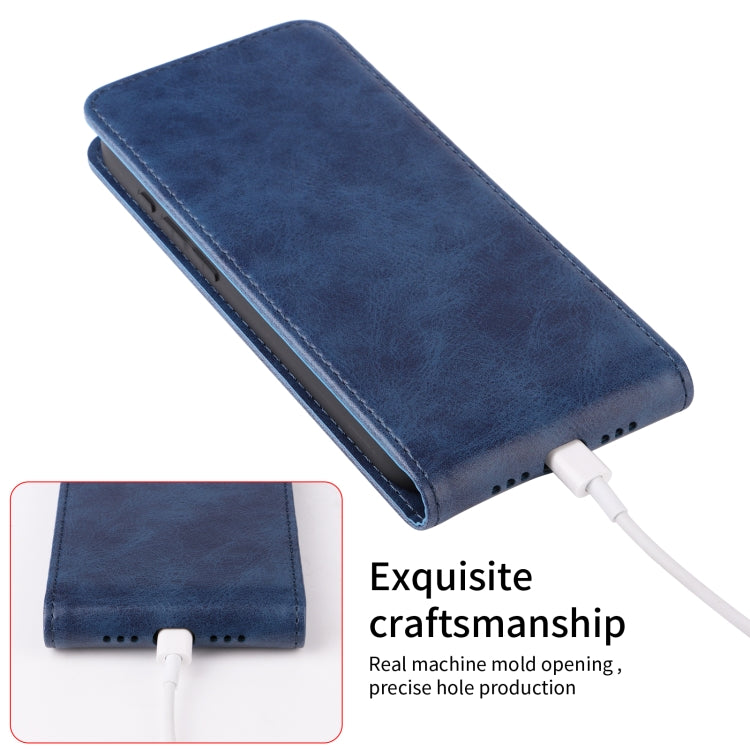 Funda de Cuero con Tapa Vertical Magnética para TCL 505 4G (Azul)