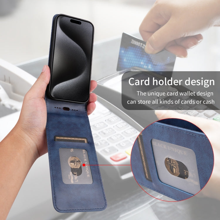 Funda de Cuero con Tapa Vertical Magnética para TCL 505 4G (Azul)