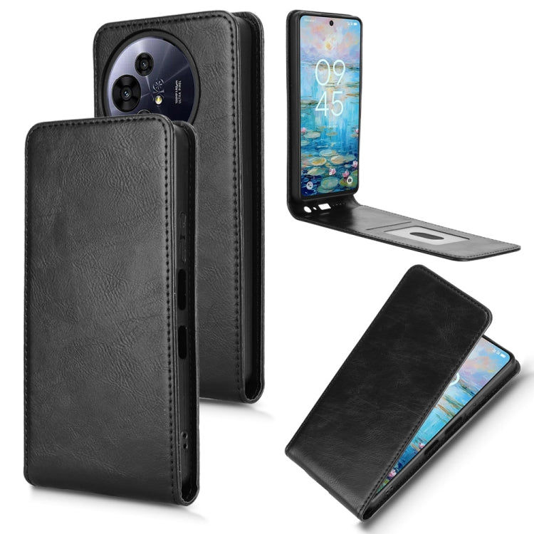 Funda Cuero con Tapa Vertical Magnética para TCL 50 Nxtpaper 5G (Negra)