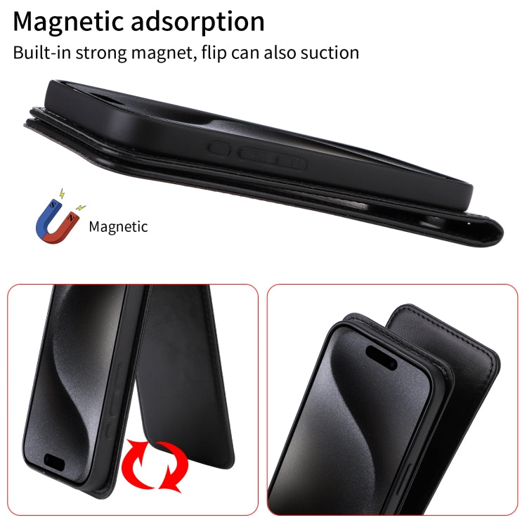 Funda Cuero con Tapa Vertical Magnética para TCL 50 Nxtpaper 5G (Negra)