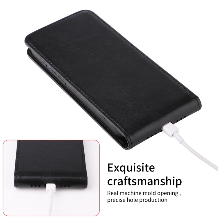 Funda Cuero con Tapa Vertical Magnética para TCL 50 Nxtpaper 5G (Negra)