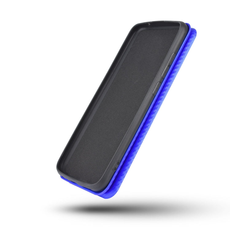 Para ZTE Blade A3 Lite Funda de cuero con textura de fibra de carbono magnética con tapa horizontal TPU + PC + PU con ranura para tarjeta (negro)