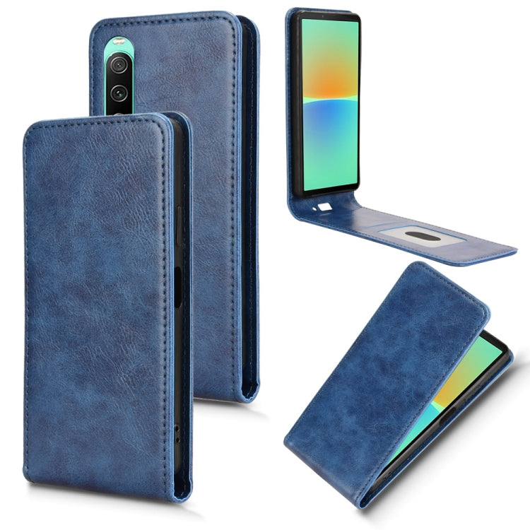 Funda Cuero Tapa Vertical Magnética Sony Xperia 10 Iv (Azul)