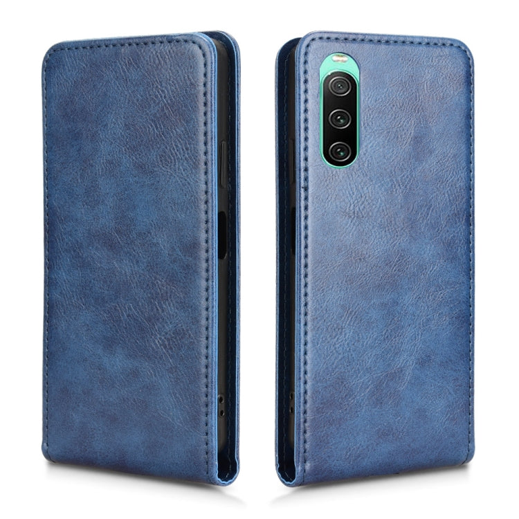 Funda Cuero Tapa Vertical Magnética Sony Xperia 10 Iv (Azul)