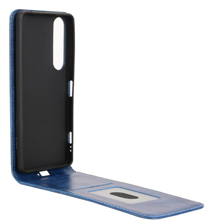 Funda de Cuero con Tapa Vertical Magnética para Sony Xperia 1 IV (Azul)