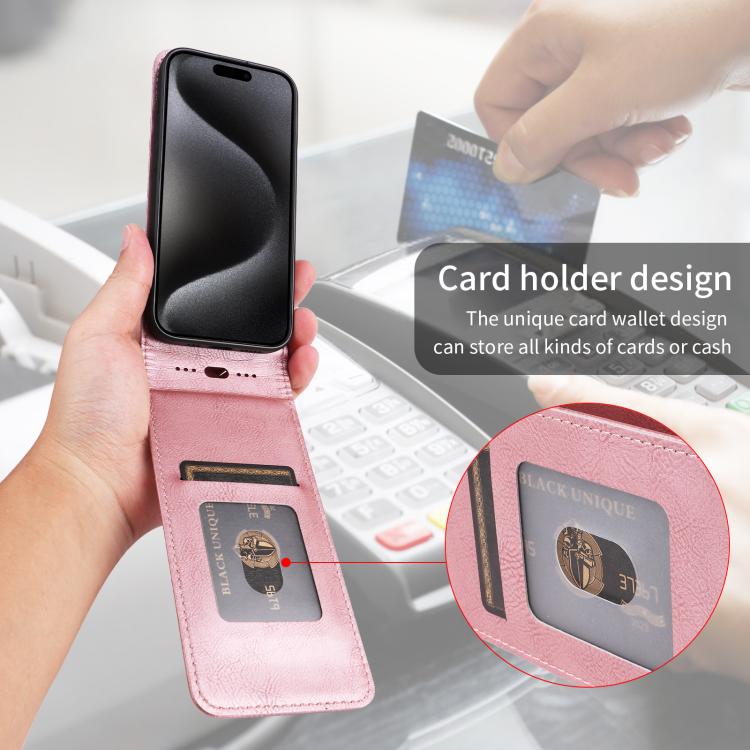 Funda de Cuero con Tapa Vertical Magnética para Sony Xperia 1 IV (Oro Rosa)