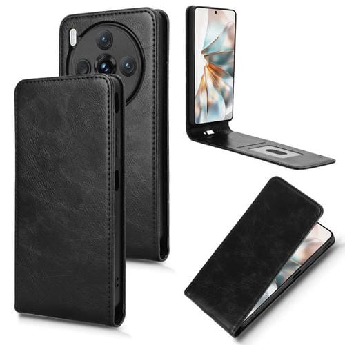 Funda de Cuero con Tapa Vertical Magnética para ZTE Nubia Z60S Pro (Negra)