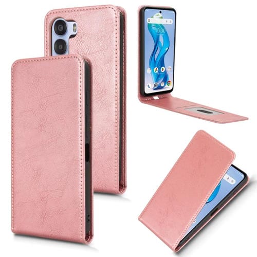 Funda de Cuero con Tapa Vertical Magnética para ZTE Nubia S 5G A403Zt (Oro Rosa)