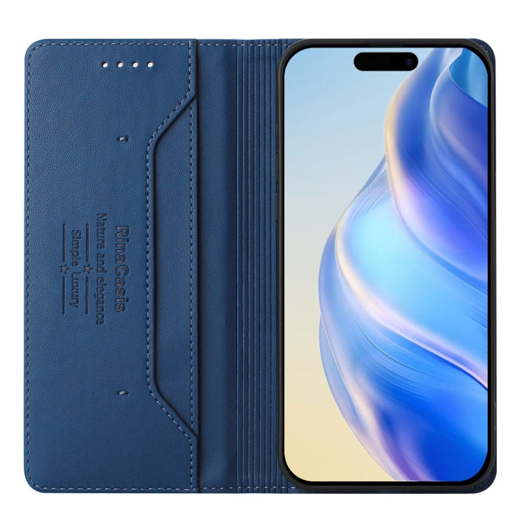 Funda de Cuero con Doble Pliegue y Succión Magnética para iPhone 12 Pro Max Rc01 (Azul Oscuro)
