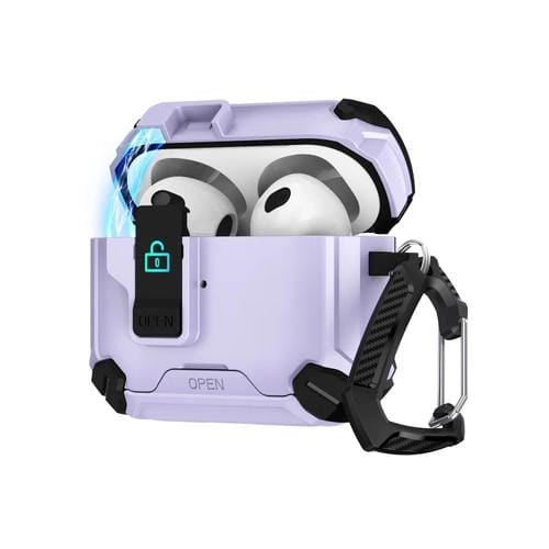 Estuche Para Auriculares Soporte Magnético Magsafe Airpods Pro 2 (Negro y Morado)