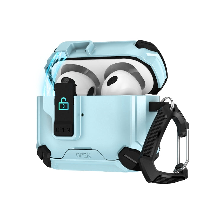 Estuche para Auriculares con Soporte Magnético Magsafe para Airpods Pro (Negro y Azul Claro)