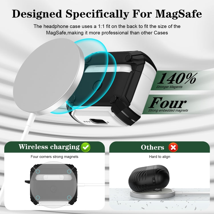 Estuche para Auriculares con Soporte Magnético Magsafe para Airpods Pro 2 (Negro y Rosa)