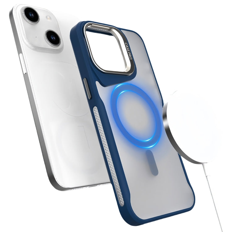 Funda Magnética Magsafe con Soporte de Metal para iPhone 15 Plus/14 Plus (Azul)