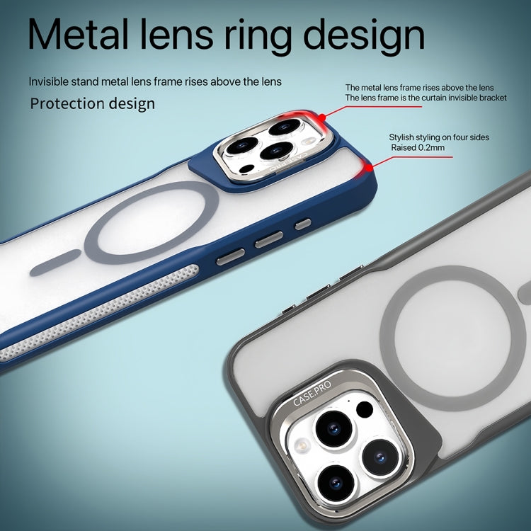 Funda Magnética para iPhone 16 Plus con Soporte de Metal Magsafe (Morado)