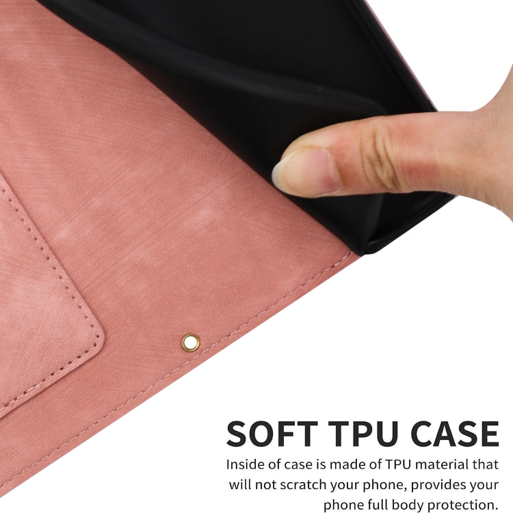 Funda de Piel con Estampado Floral y Cordón para iPhone SE 2022/2020 (Rosa)