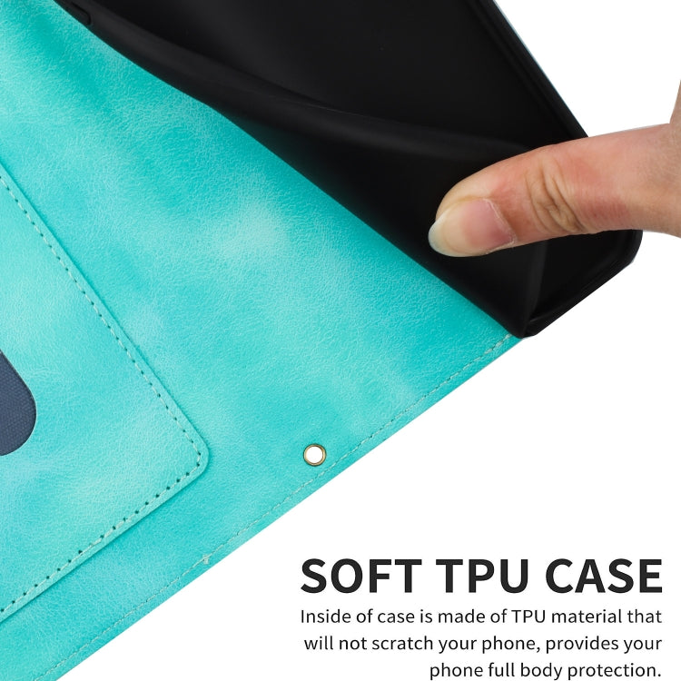 Funda de Cuero para iPhone 11 Pro Max con Estampado Floral y Cordón (Verde)