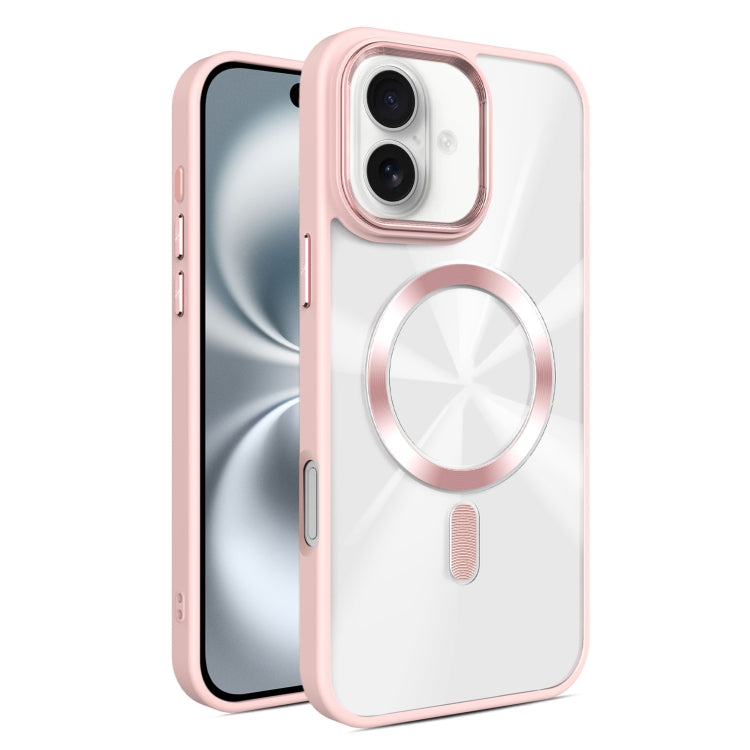 Funda para Teléfono Magsafe iPhone 16 Plus Textura de Cd Brillante (Rosa)
