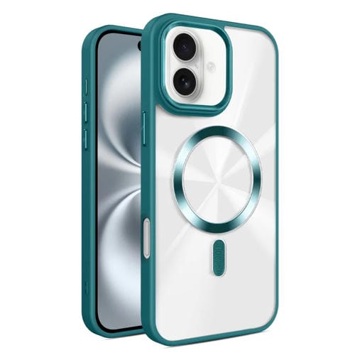 Funda para Teléfono Magsafe iPhone 16 Plus Textura de Cd Brillante (Verde Oscuro)