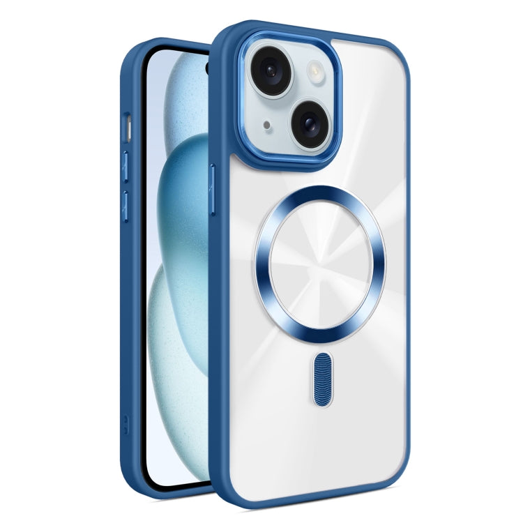 Funda para Teléfono Magsafe iPhone 15 Plus Textura Cd Brillante (Azul Real)