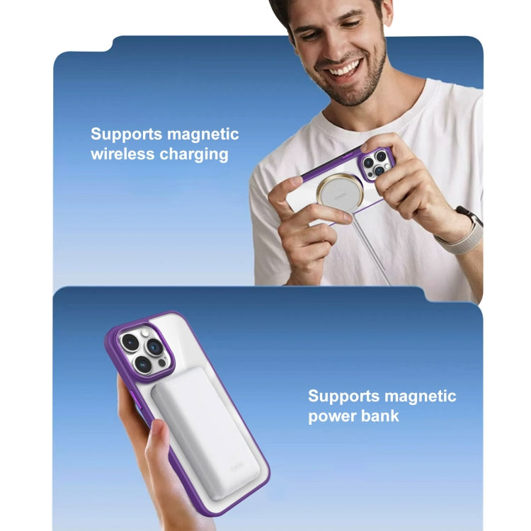Funda para Teléfono Magsafe iPhone 12 Textura Cd Deslumbrante (Morado Oscuro)