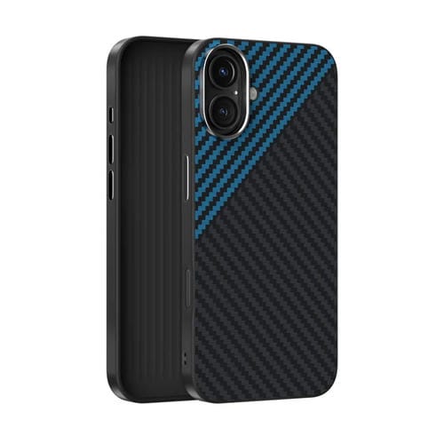 Funda para Teléfono Abeel C Carbon Fiber Series 6D Micro Relief Magsafe para iPhone 16 (Negro y Azul)