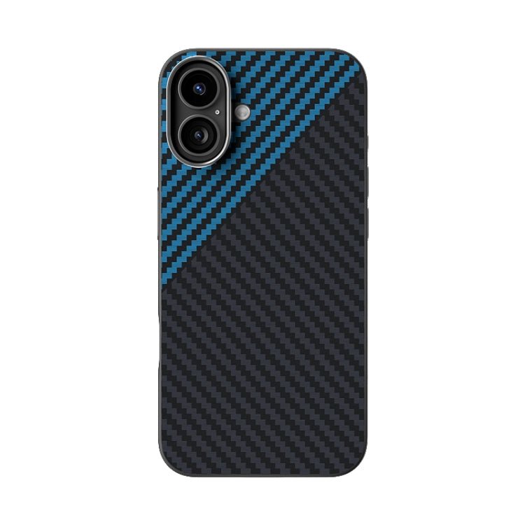 Funda para Teléfono Abeel C Carbon Fiber Series 6D Micro Relief Magsafe para iPhone 16 (Negro y Azul)