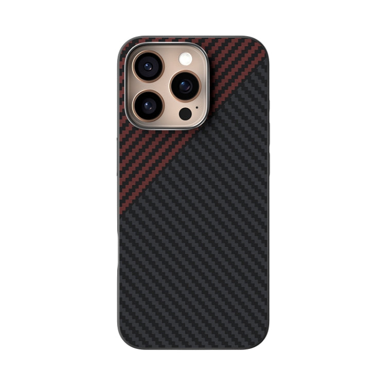 Funda para Teléfono Abeel C Carbon Fiber Series 6D Micro Relief Magsafe para iPhone 15 Pro Max (Negro y Rojo)