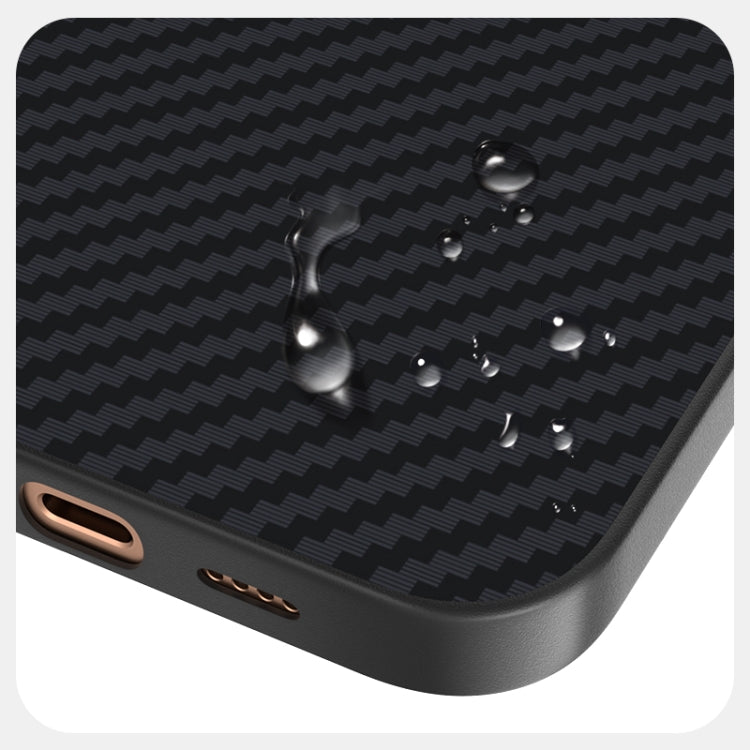 Funda para Teléfono Abeel C Carbon Fiber Series 6D Micro Relief Magsafe para iPhone 15 Pro Max (Negro y Rojo)
