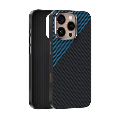 Funda para Teléfono Abeel C Carbon Fiber Series 6D Micro Relief Magsafe para iPhone 15 Pro (Negro y Azul)