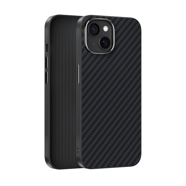 Funda para Teléfono Abeel C Carbon Fiber Series 6D Micro Relief Magsafe para iPhone 15 Plus (Negra)