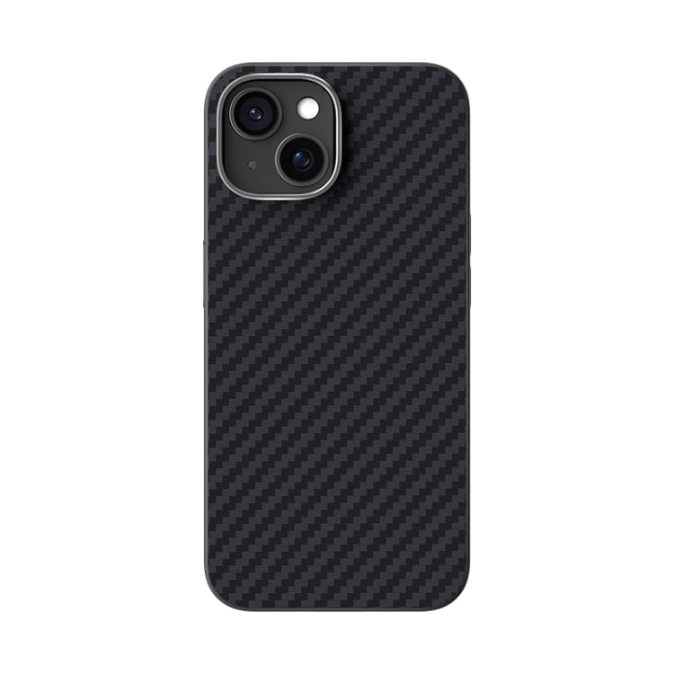 Funda para Teléfono Abeel C Carbon Fiber Series 6D Micro Relief Magsafe para iPhone 15 Plus (Negra)
