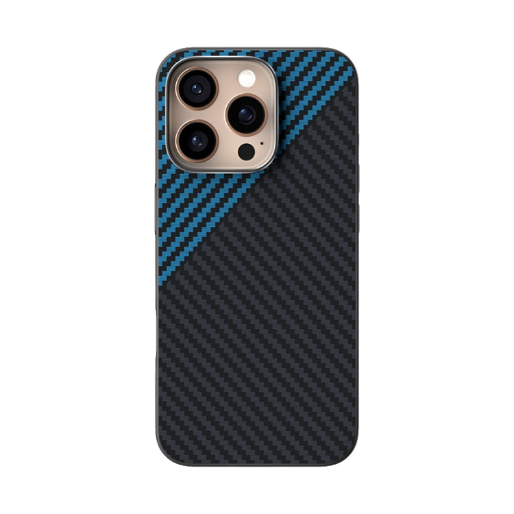 Funda para Teléfono Abeel C Carbon Fiber Series 6D Micro Relief Magsafe para iPhone 13 Pro (Negro y Azul)