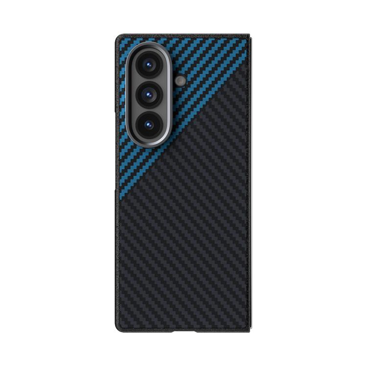 Funda de fibra de carbono ABEEL C para Samsung Galaxy Z Fold7 5G, con microrelieve 6D y MagSafe (negro y azul)