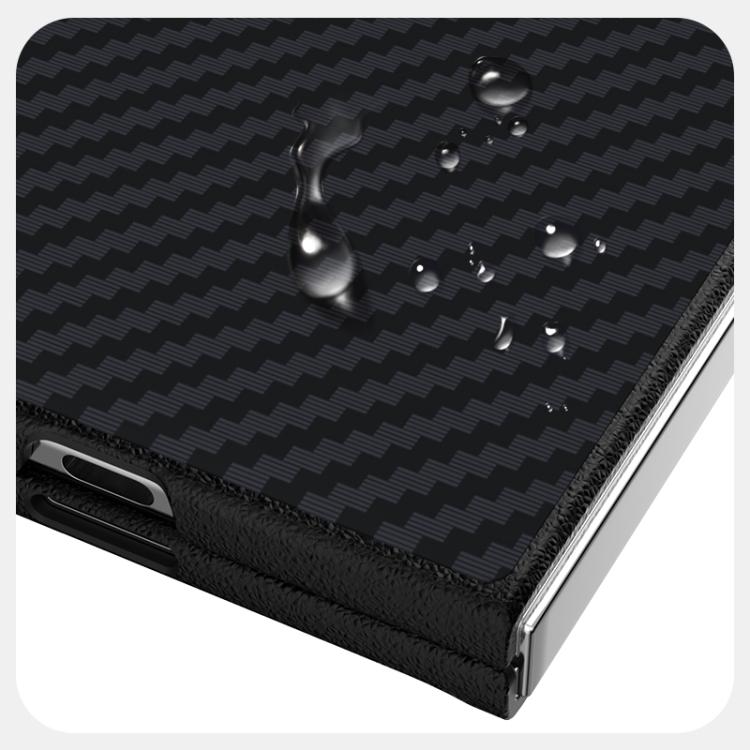 Funda de fibra de carbono ABEEL C para Samsung Galaxy Z Fold7 5G, con microrelieve 6D y MagSafe (negro y azul)