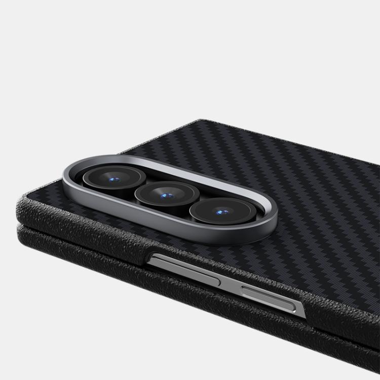 Funda de fibra de carbono ABEEL C para Samsung Galaxy Z Fold7 5G, con microrelieve 6D y MagSafe (negro y azul)