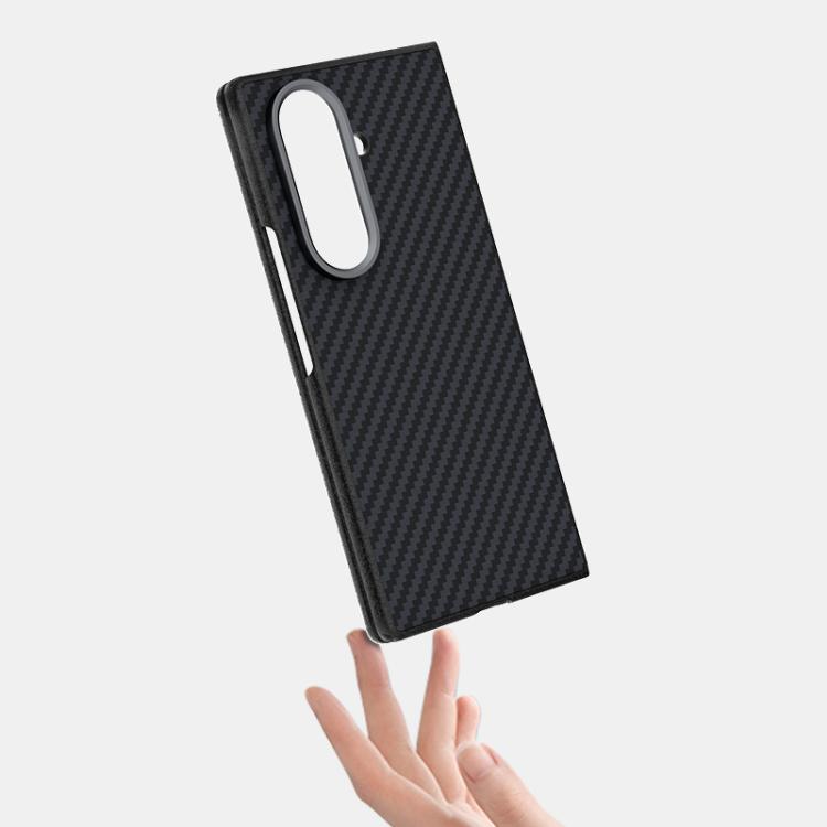 Funda de fibra de carbono ABEEL C para Samsung Galaxy Z Fold7 5G, con microrelieve 6D y MagSafe (negro y azul)