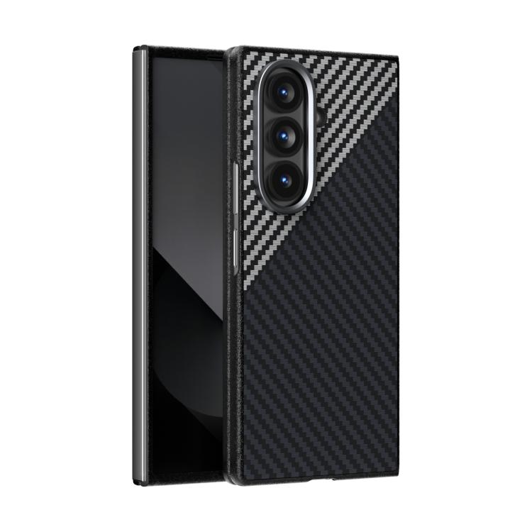 Funda para Samsung Galaxy Z Fold7 5G ABEEL C, serie de fibra de carbono 6D con microrelieve MagSafe (negro y gris)