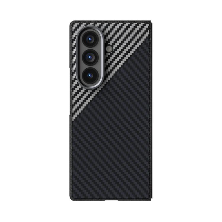 Funda para Samsung Galaxy Z Fold7 5G ABEEL C, serie de fibra de carbono 6D con microrelieve MagSafe (negro y gris)