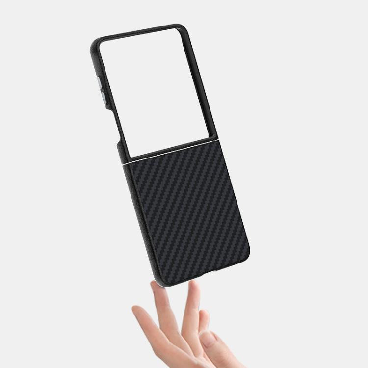 Funda de fibra de carbono ABEEL C para Samsung Galaxy Z Flip7 5G, con microrelieve 6D y MagSafe (negra)