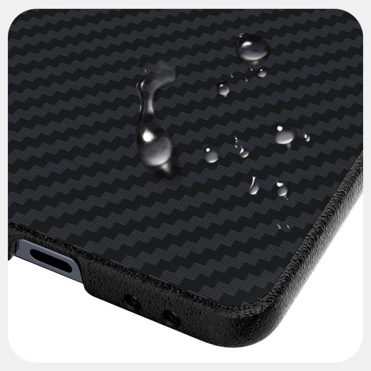Funda para Samsung Galaxy Z Flip7 5G ABEEL C, serie de fibra de carbono 6D con microrelieve MagSafe (negro y azul)