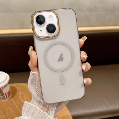 Funda para Teléfono PC Magsafe Tacto Suave Arena para iPhone 13 (Gris Claro)