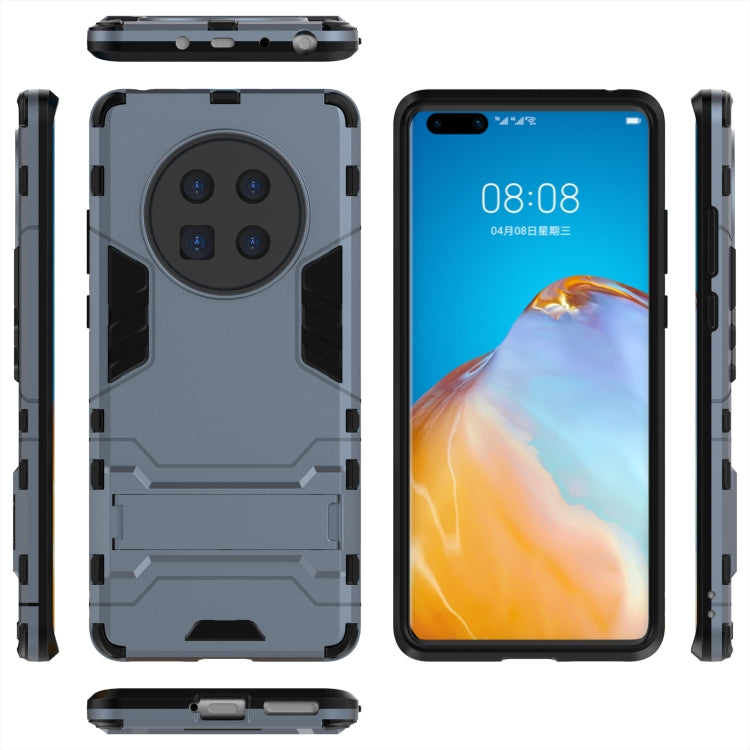 Para Huawei Mate 40 PC + TPU Funda protectora a prueba de golpes con soporte invisible dos en uno (azul marino)